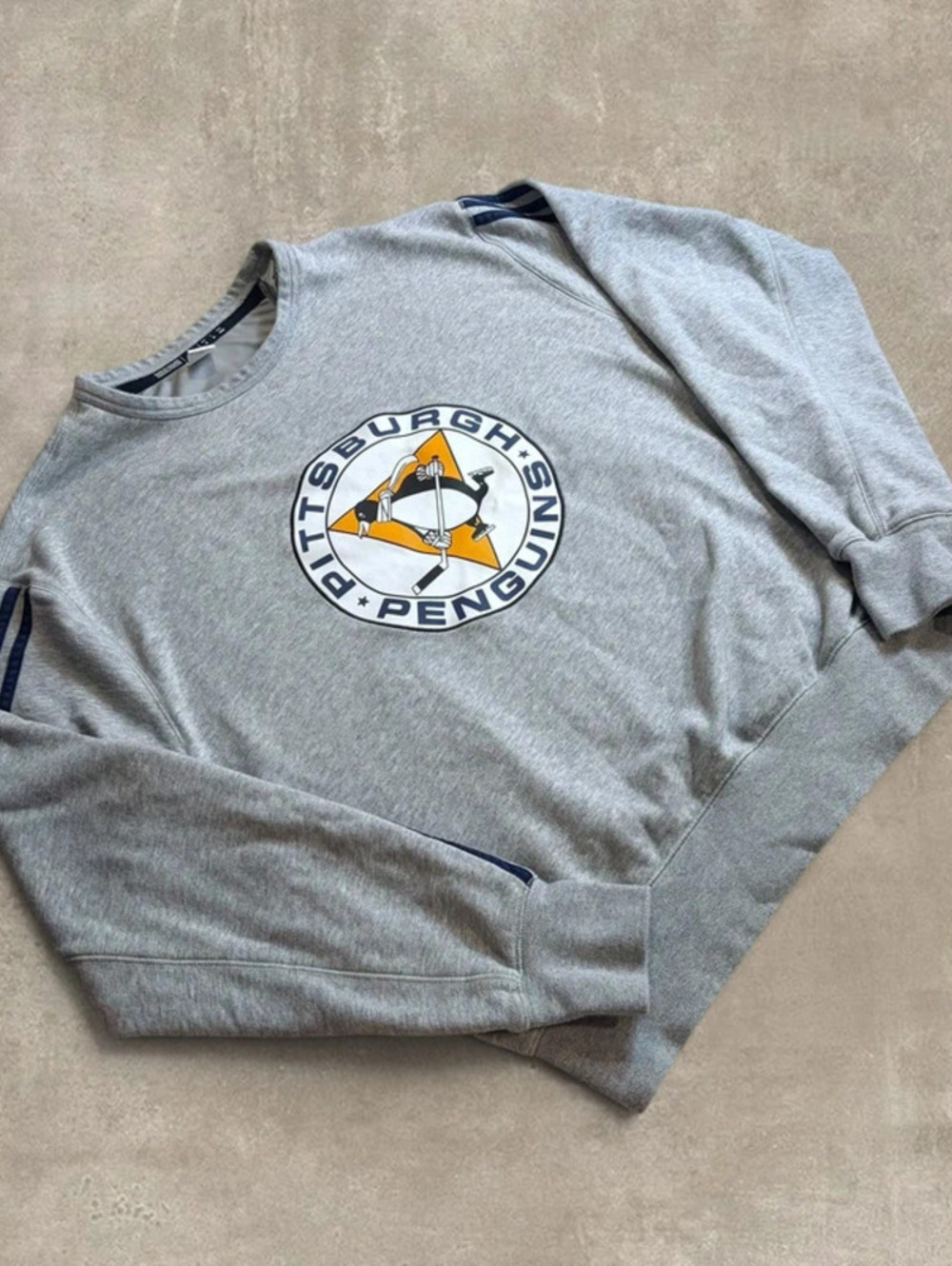 Adidas Pittsburgh Penguins Sweatshirt Mens Medium Grey NHL Crewneck Pullover